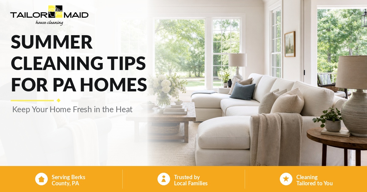 Summer cleaning tips infographic for Reading PA homes - Tailor Maid House Cleaning