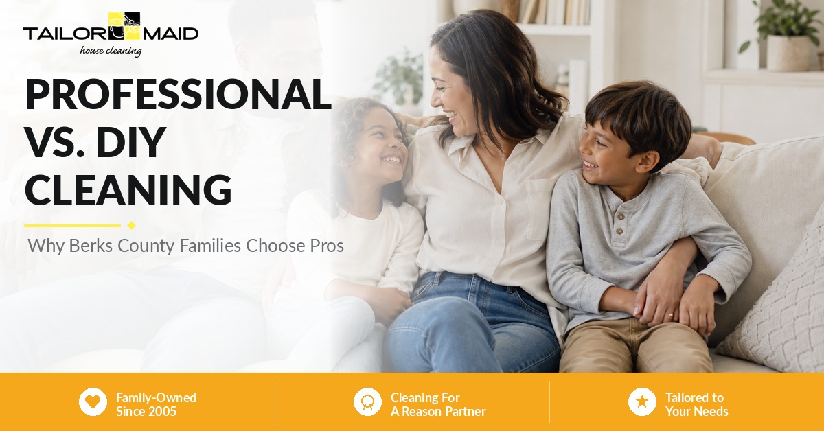 Professional vs DIY house cleaning comparison infographic - Tailor Maid House Cleaning