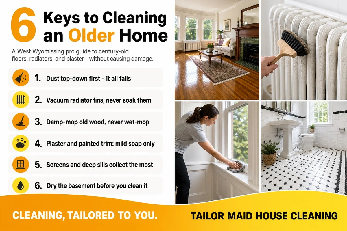 Six keys to cleaning an older home in West Wyomissing, PA - Tailor Maid House Cleaning