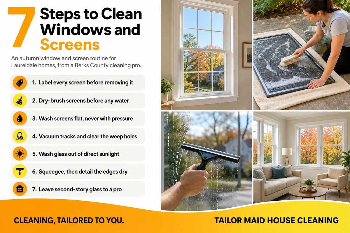 Window and screen cleaning tips for Laureldale homes - Tailor Maid House Cleaning